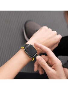 Magnetisk Apple Watch Ultra, SE, 9, 8, 7, 6, 5, 4, 3, 2, 1 (49, 45, 44, 42 mm) Dux Ducis-rem (LD-version) - svart och gul