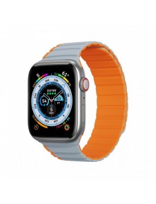 Magnetisk Apple Watch Ultra, SE, 9, 8, 7, 6, 5, 4, 3, 2, 1 (49, 45, 44, 42 mm) Dux Ducis-rem (LD-version) - grå och orange