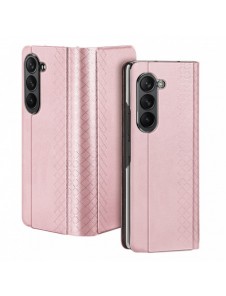 Samsung Galaxy Z Fold5 5G Dux Ducis Bril Wallet Flip Läderfodral - Rosa