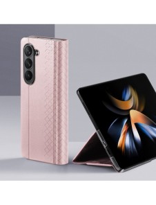 Samsung Galaxy Z Fold5 5G Dux Ducis Bril Wallet Flip Läderfodral - Rosa
