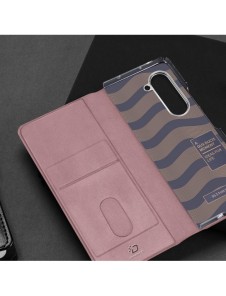 Samsung Galaxy Z Fold5 5G Dux Ducis Bril Wallet Flip Läderfodral - Rosa