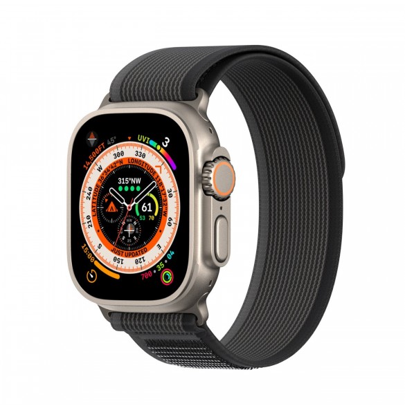 Sport kardborrband för Apple Watch 9 / 8 / 7 / 6 / SE / 5 / 4 / 3 / 2 / 1 (38, 40, 41 mm) Dux Ducis-rem YJ-version - svart oc