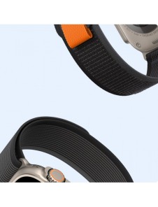 Sport kardborrband för Apple Watch 9 / 8 / 7 / 6 / SE / 5 / 4 / 3 / 2 / 1 (38, 40, 41 mm) Dux Ducis-rem YJ-version - svart oc