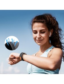 Sport kardborrband för Apple Watch 9 / 8 / 7 / 6 / SE / 5 / 4 / 3 / 2 / 1 (38, 40, 41 mm) Dux Ducis-rem YJ-version - svart oc