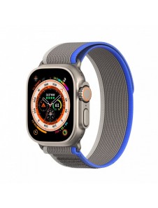 Sport kardborrband för Apple Watch 9 / 8 / 7 / 6 / SE / 5 / 4 / 3 / 2 / 1 (38, 40, 41 mm) Dux Ducis-rem YJ-version - blå-grå