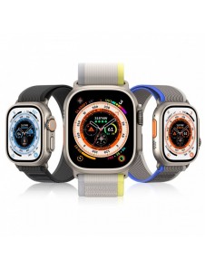 Sport kardborrband för Apple Watch 9 / 8 / 7 / 6 / SE / 5 / 4 / 3 / 2 / 1 (38, 40, 41 mm) Dux Ducis-rem YJ-version - blå-grå
