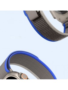 Sport kardborrband för Apple Watch 9 / 8 / 7 / 6 / SE / 5 / 4 / 3 / 2 / 1 (38, 40, 41 mm) Dux Ducis-rem YJ-version - blå-grå