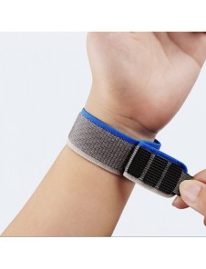 Sport kardborrband för Apple Watch 9 / 8 / 7 / 6 / SE / 5 / 4 / 3 / 2 / 1 (38, 40, 41 mm) Dux Ducis-rem YJ-version - blå-grå