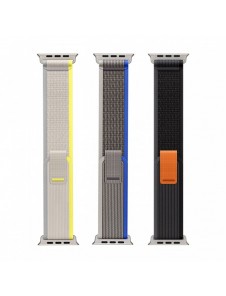 Sport kardborrband för Apple Watch 9 / 8 / 7 / 6 / SE / 5 / 4 / 3 / 2 / 1 (38, 40, 41 mm) Dux Ducis Strap YJ Version - gul-be
