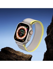 Sport kardborrband för Apple Watch 9 / 8 / 7 / 6 / SE / 5 / 4 / 3 / 2 / 1 (38, 40, 41 mm) Dux Ducis Strap YJ Version - gul-be