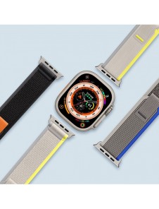 Sport kardborrband för Apple Watch 9 / 8 / 7 / 6 / SE / 5 / 4 / 3 / 2 / 1 (38, 40, 41 mm) Dux Ducis Strap YJ Version - gul-be