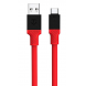 Tactical Fat Man-kabel USB-A/USB-C 1m Röd