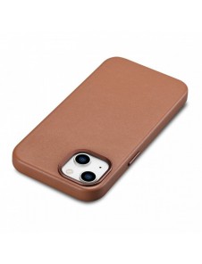 iCarer Case Läderfodral Skal för iPhone 14 Plus Brown (MagSafe-kompatibel)