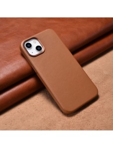 iCarer Case Läderfodral Skal för iPhone 14 Plus Brown (MagSafe-kompatibel)