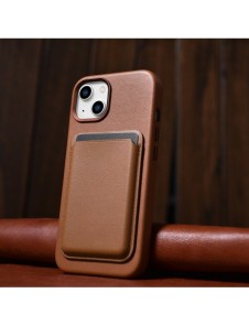iCarer Case Läderfodral Skal för iPhone 14 Plus Brown (MagSafe-kompatibel)