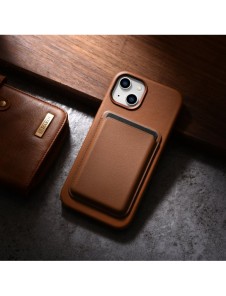 iCarer Case Läderfodral Skal för iPhone 14 Plus Brown (MagSafe-kompatibel)