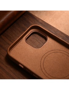 iCarer Case Läderfodral Skal för iPhone 14 Plus Brown (MagSafe-kompatibel)