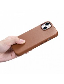 iCarer Case Läderfodral Skal för iPhone 14 Plus Brown (MagSafe-kompatibel)