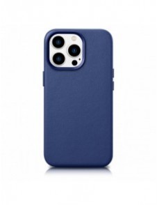 iCarer Case Läderfodral skal för iPhone 14 Pro Blue (WMI14220706-BU) (MagSafe-kompatibel)