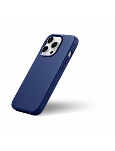iCarer Case Läderfodral skal för iPhone 14 Pro Blue (WMI14220706-BU) (MagSafe-kompatibel)