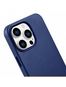 iCarer Case Läderfodral skal för iPhone 14 Pro Blue (WMI14220706-BU) (MagSafe-kompatibel)