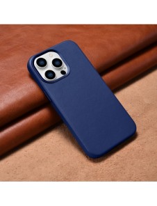 iCarer Case Läderfodral skal för iPhone 14 Pro Blue (WMI14220706-BU) (MagSafe-kompatibel)