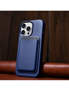 iCarer Case Läderfodral skal för iPhone 14 Pro Blue (WMI14220706-BU) (MagSafe-kompatibel)