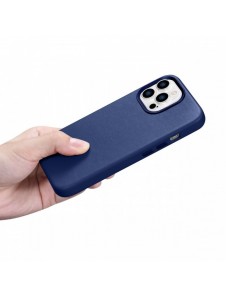 iCarer Case Läderfodral skal för iPhone 14 Pro Blue (WMI14220706-BU) (MagSafe-kompatibel)