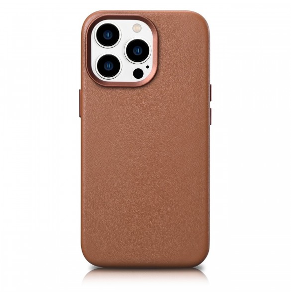 iCarer Case Läderfodral skal för iPhone 14 Pro Max Brown (WMI14220708-BN) (MagSafe-kompatibel)