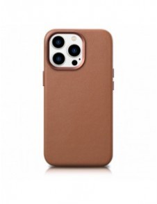 iCarer Case Läderfodral skal för iPhone 14 Pro Max Brown (WMI14220708-BN) (MagSafe-kompatibel)