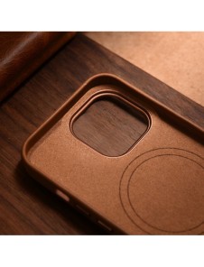 iCarer Case Läderfodral skal för iPhone 14 Pro Max Brown (WMI14220708-BN) (MagSafe-kompatibel)