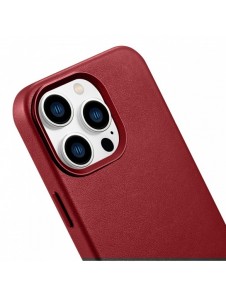 iCarer Case Läderfodral skal för iPhone 14 Pro Red (WMI14220706-RD) (MagSafe-kompatibel)