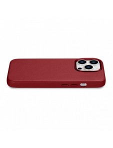 iCarer Case Läderfodral skal för iPhone 14 Pro Red (WMI14220706-RD) (MagSafe-kompatibel)