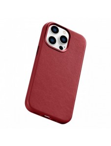 iCarer Case Läderfodral skal för iPhone 14 Pro Red (WMI14220706-RD) (MagSafe-kompatibel)