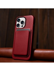 iCarer Case Läderfodral skal för iPhone 14 Pro Red (WMI14220706-RD) (MagSafe-kompatibel)