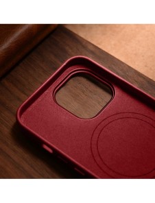 iCarer Case Läderfodral skal för iPhone 14 Pro Red (WMI14220706-RD) (MagSafe-kompatibel)