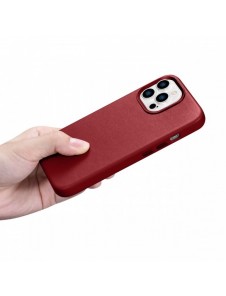 iCarer Case Läderfodral skal för iPhone 14 Pro Red (WMI14220706-RD) (MagSafe-kompatibel)
