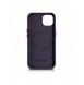 iCarer Case Läderfodral för iPhone 14 Plus mörklila (MagSafe-kompatibel)