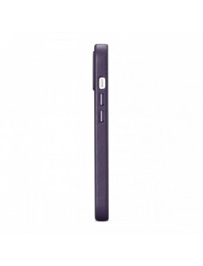 iCarer Case Läderfodral för iPhone 14 Plus mörklila (MagSafe-kompatibel)