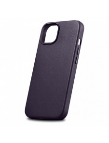 iCarer Case Läderfodral för iPhone 14 Plus mörklila (MagSafe-kompatibel)