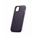 iCarer Case Läderfodral för iPhone 14 Plus mörklila (MagSafe-kompatibel)