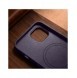 iCarer Case Läderfodral för iPhone 14 Plus mörklila (MagSafe-kompatibel)
