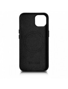 iCarer Fodral Läderfodral för iPhone 14 Plus äkta läderfodral svart (kompatibelt med MagSafe)
