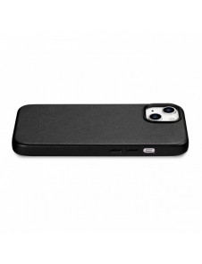 iCarer Fodral Läderfodral för iPhone 14 Plus äkta läderfodral svart (kompatibelt med MagSafe)