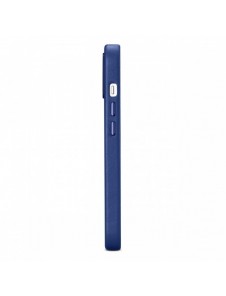 iCarer Fodral Läderfodral för iPhone 14 Plus äkta läderfodral blå (kompatibelt med MagSafe)