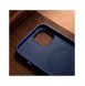 iCarer Fodral Läderfodral för iPhone 14 Plus äkta läderfodral blå (kompatibelt med MagSafe)
