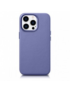 iCarer Fodral Läderfodral Äkta läderfodral för iPhone 14 Pro Ljuslila (WMI14220706-LP) (MagSafe-kompatibel)