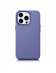 iCarer Fodral Läderfodral Äkta läderfodral för iPhone 14 Pro Ljuslila (WMI14220706-LP) (MagSafe-kompatibel)