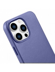 iCarer Fodral Läderfodral Äkta läderfodral för iPhone 14 Pro Ljuslila (WMI14220706-LP) (MagSafe-kompatibel)