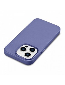 iCarer Fodral Läderfodral Äkta läderfodral för iPhone 14 Pro Ljuslila (WMI14220706-LP) (MagSafe-kompatibel)